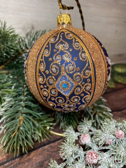 Елочные шары стекло дорого-богато 85мм