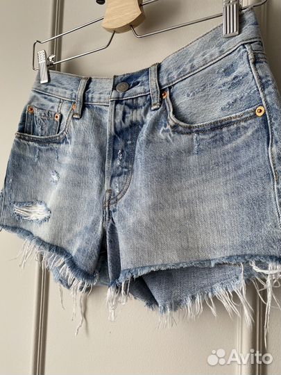 Шорты джинсовые голубые levis 501