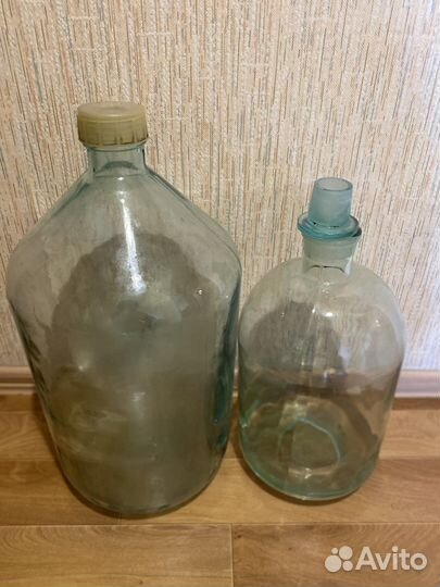 Бутыль стеклянная 10/20 литров/ цена за обе