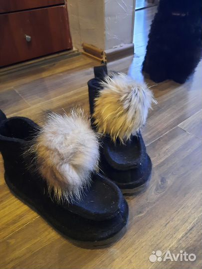 Валенки с опушкой