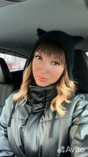 Шапка вязаная с ушками