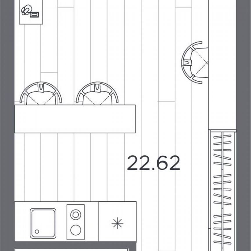 Апартаменты-студия, 26,7 м², 9/14 эт.