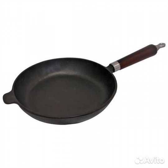 Сковорода чугунная Mallony, с деревянной ручкой, C