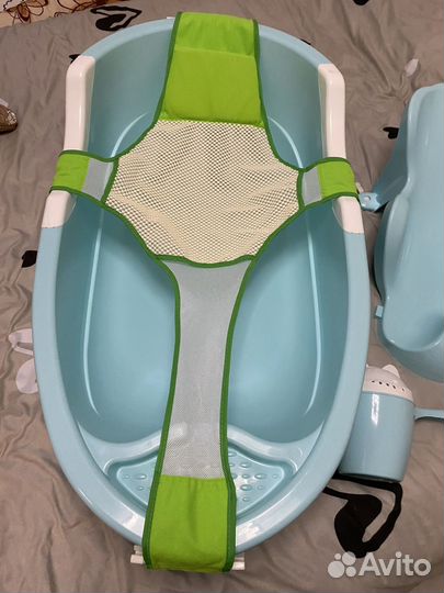 Ванночка для купания с горкой, гамаком и ковшиком