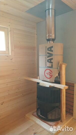 Баня каркасная 4м на 2.4м с крыльцом