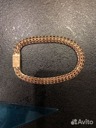 Золотой браслет плоский питон 23,8 грамм