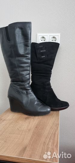 Сапоги б/у, 37-38 кожа, мех