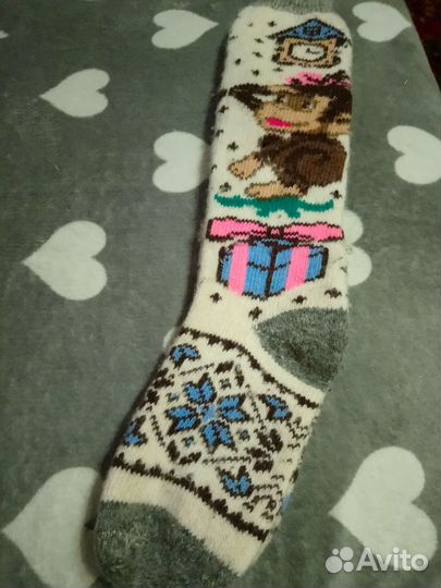 Пуховый платок/Носки вязаные