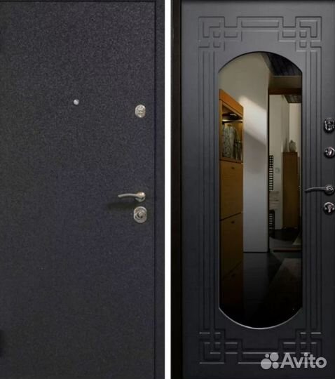 Стальные двери с зеркалом