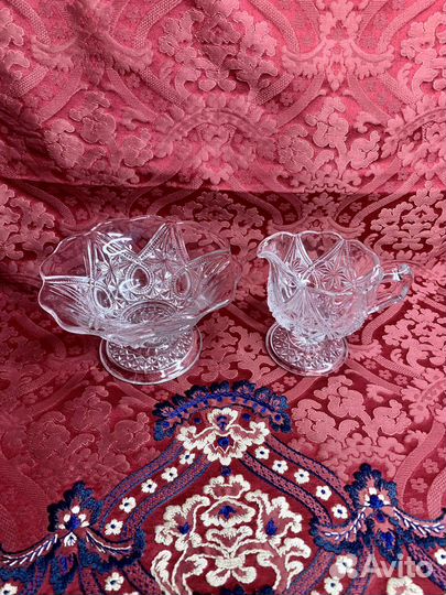 Старинный сливочник и сахарница Мальцов