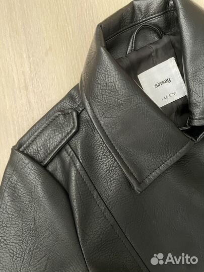 Кожаная куртка косуха для девочки 134 sinsay