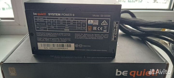 Блок питания be quiet 500w