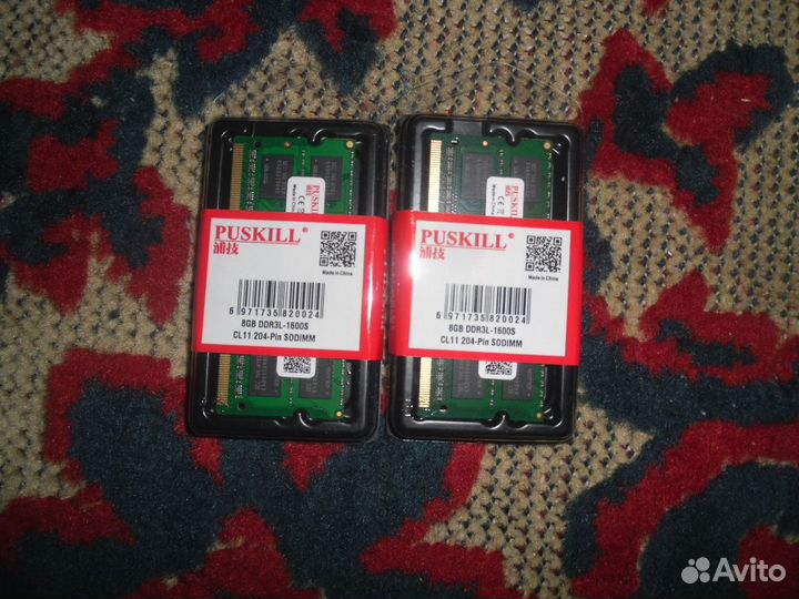 Оперативная память ddr3L 8 gb 1600 для ноутбука