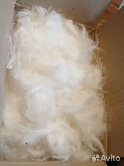 Пух кролика немецкая ангора от 6см. Цвет натуральн