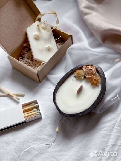 Свеча в кокосе в подарок на день учителя