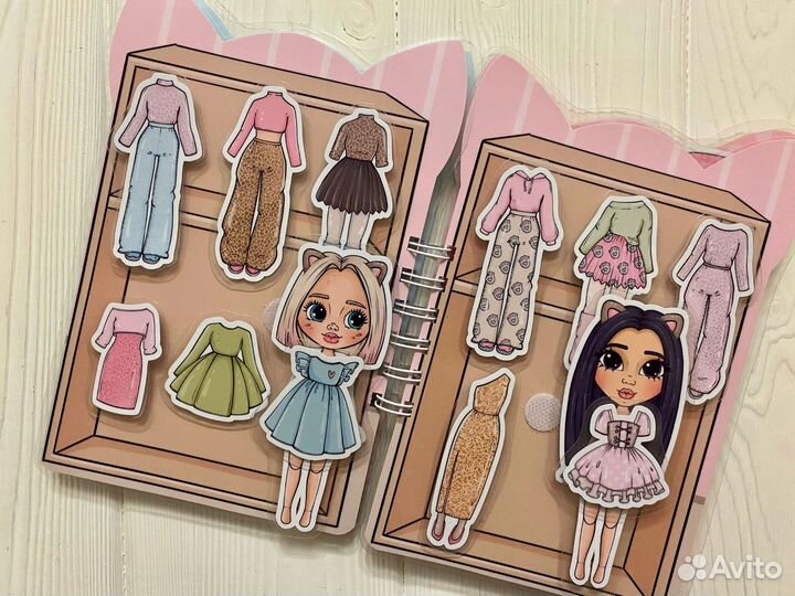 Игры на липучках,домик,девочки,переодевашки