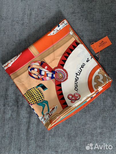 Платок шелковый в стиле Hermes