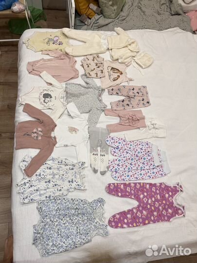 Детская одежда для девочек пакетом 3-6 месяцев