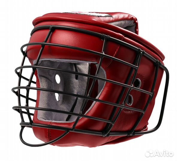 Шлем с решеткой Рэй-Спорт Титан-2 красный (S)