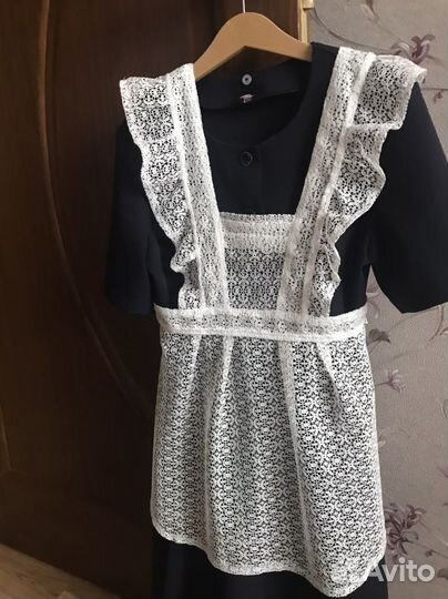 Школьный фартук белый размер 116-122