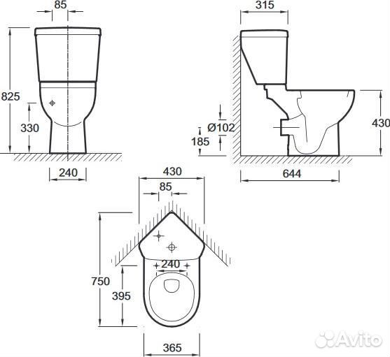 Бачок угловой Jacob Delafon Odeon Up E4741-00