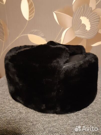 Шапка зимняя овчина офицерская чёрная 56-57