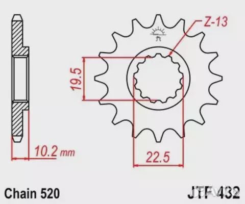 Звезда ведущая JTF432 13SC