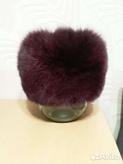 Шапка из песца. Шапка -ушанка, утепленная