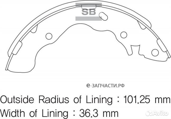 Sangsin brake SA128 Колодки торм.бараб.задние