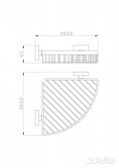 Полка Wonzon & Woghand WW-8944-BN угловая, брашированный никель