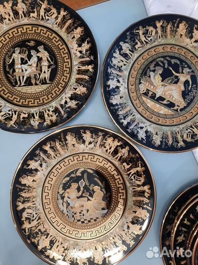 Фарфоровые тарелки, 11 штук, Греция