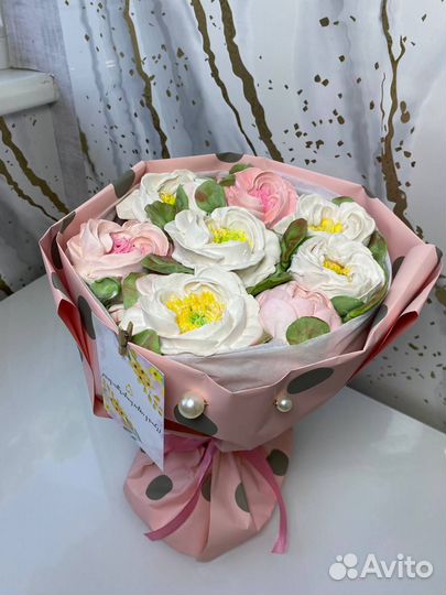 Букет, цветы, съедобный букет, букет из зефира