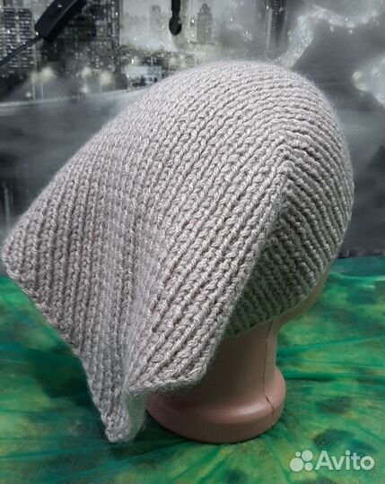 Шапка-косынка из ангоры