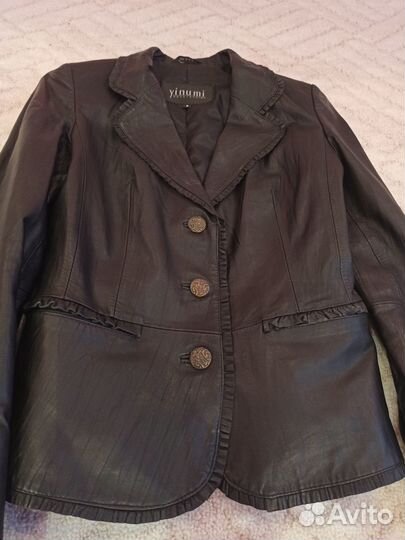 Кожаный пиджак женский