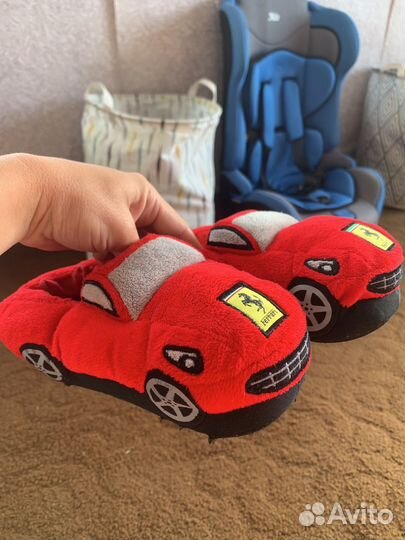 Тапочки домашние детские машинка ferrari феррари