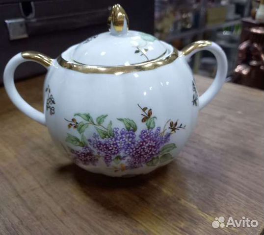 Фарфоровый Чайный Комплект Сирень. СССР