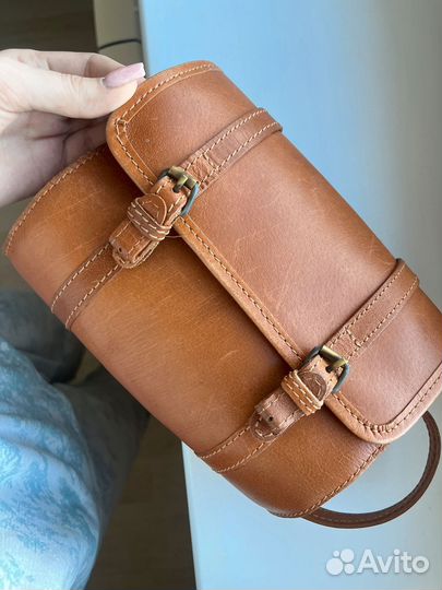 Сумка натуральная кожа коричневая бу Zara