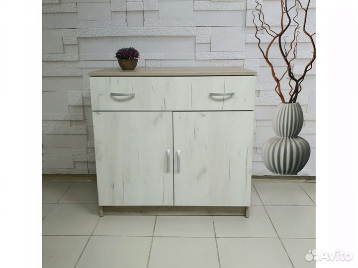 Комод 552М Бася дуб крафт серый и белый