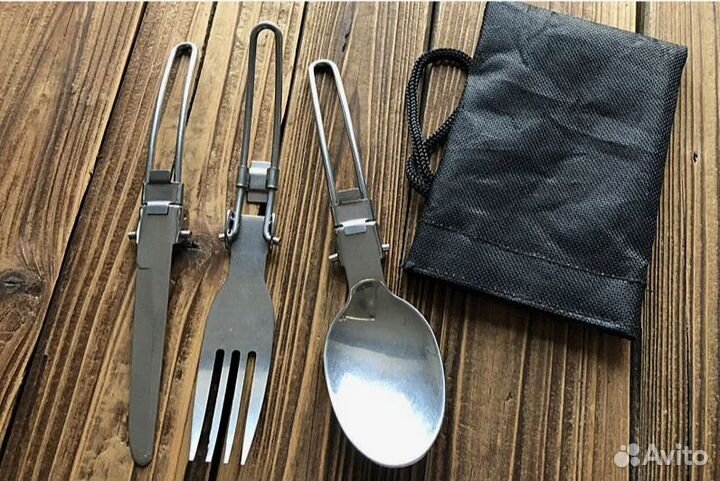 Набор складных приборов: нож, вилка, ложка