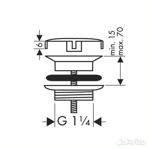 Hansgrohe 50001000 Донный клапан