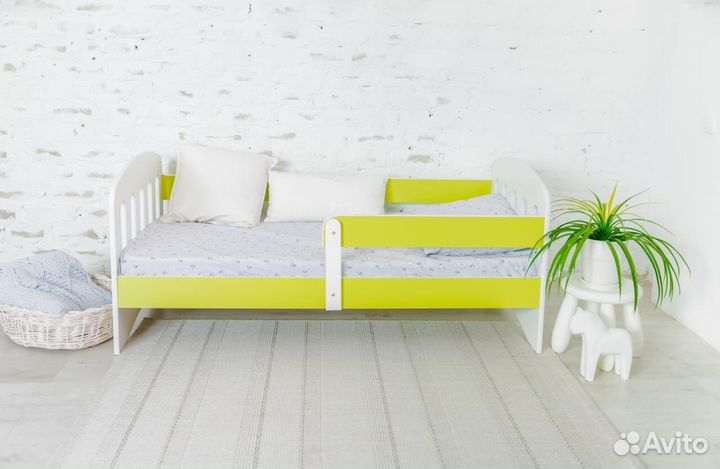 Кровать детская ламинат высокий борт софа цвет