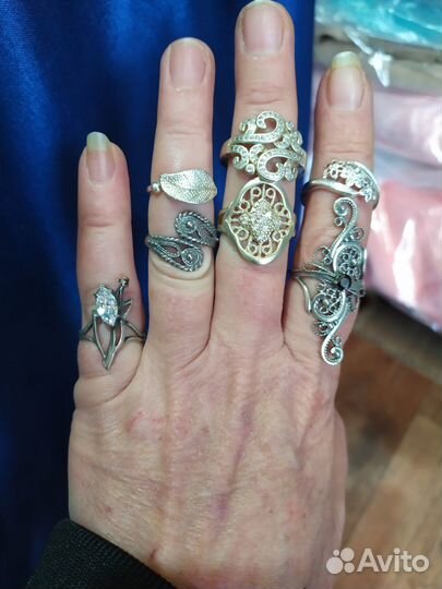 Кольца серебряные