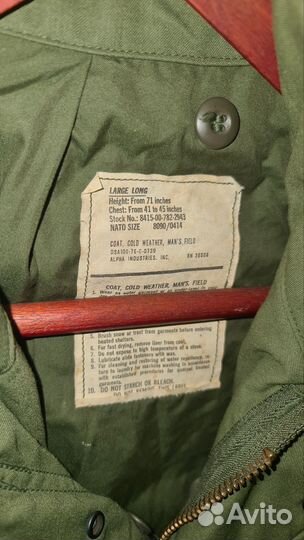 Куртка М65 alpha industries 1976г L/L