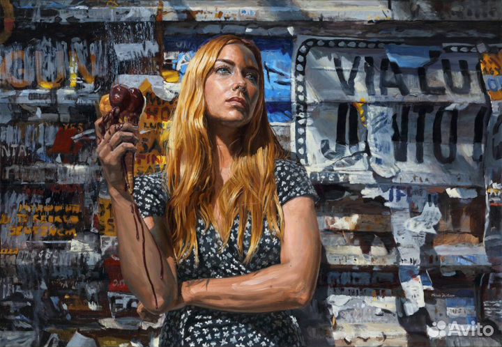 Панно на алюминии 100х150 ART Художник michele DEL