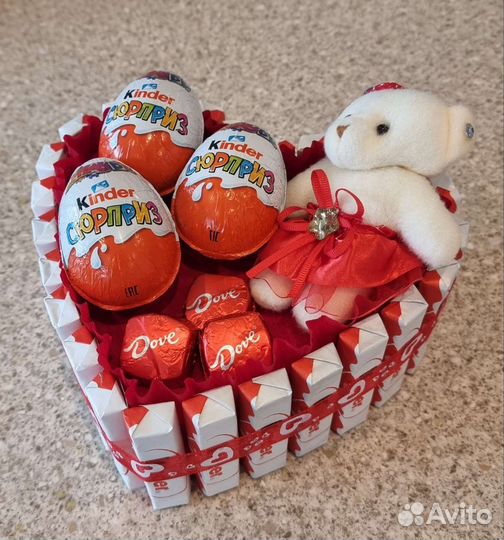 Тортики и букеты из конфет, Киндеров, Мерси