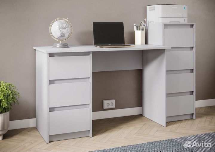 Стол письменный + комод Айден не IKEA Серый