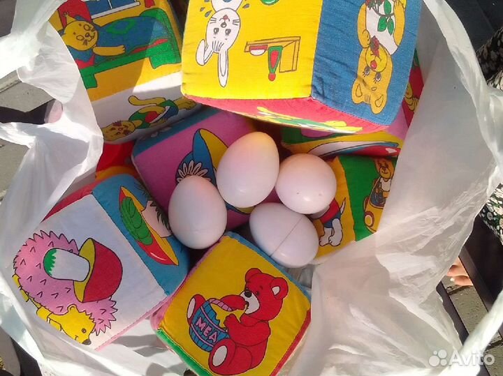 Кубики мягкие. Яйца- сортер в подарок