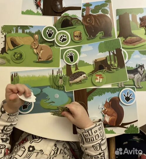 Развивающая настольная игра на липучках 1+