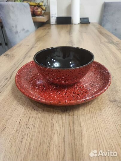Керамическая посуда ручной работы покрытие Яшма