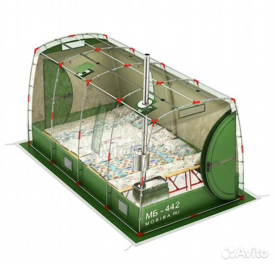 Двухслойная палатка баня. Мобиба мб-442 4,4х2,2м